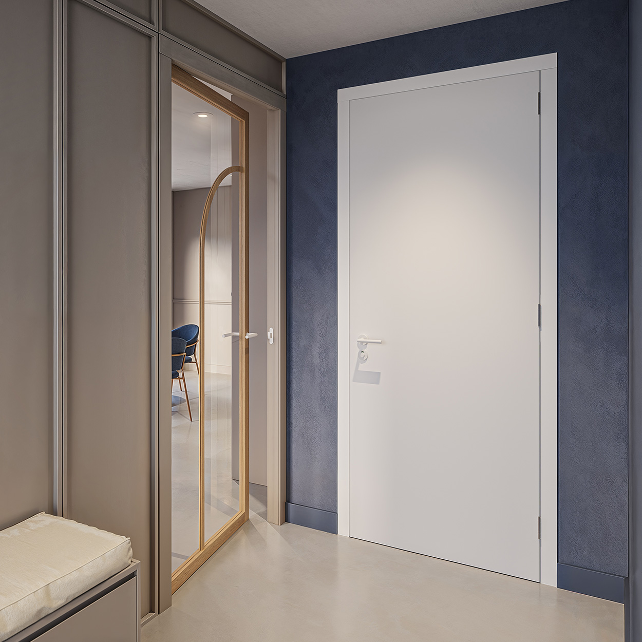 Binnendeur Skantrae SSL 14519 Blank Glas Zwart Gelakt